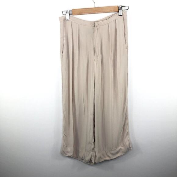Reformation Tan Pleated High-Rise Wide Leg‎ Pants Womens Size S - Picture 1 of 7